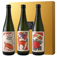 画像1: 猪鹿蝶セット（芋焼酎 720ml 3本 麦焼酎 梅スピリッツ） (1)