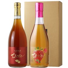 画像1: ちえびじん いちごカジュアルティーセット (リキュール 720ml 2本 紅茶梅酒 いちごティー） (1)